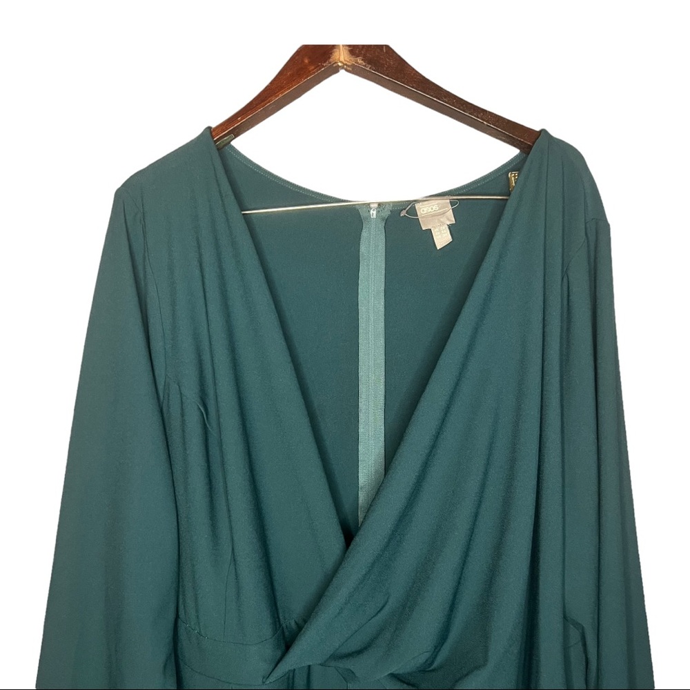 Asos Design Curve Origami Twist Midi Forrest Gree… - image 4